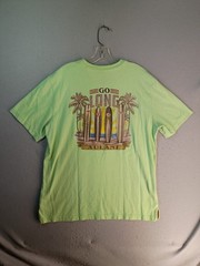 Disney Parks Aulani Resort Hawaii Go Long Surfboard Shirt Lime Green Mens Large