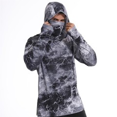 UPF50+ Mens Outdoor Fishing Hoodie Sun Block Skin Protection Long Sleeve Top 🌸