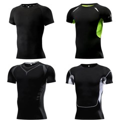 Men’s Compression Top, Breathable Moisture Wicking Workout T-shirt For Outdoor S
