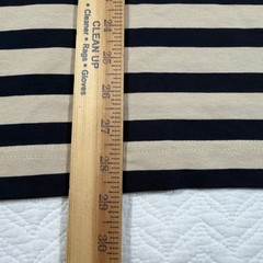 Reiss Perry Mens Long Sleeve Shirt L Striped Pocket Navy Tan Cotton Nautical