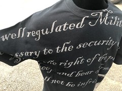 Gun Rights 2nd Amendment Well Regulated Militia BIg Gun Black Mens T Shirt