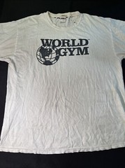 VERY RARE VINTAGE GLOBE VERSION WORLD GYM TSHIRT XL SHIRT EXTRA LARGE AUTHENTIC