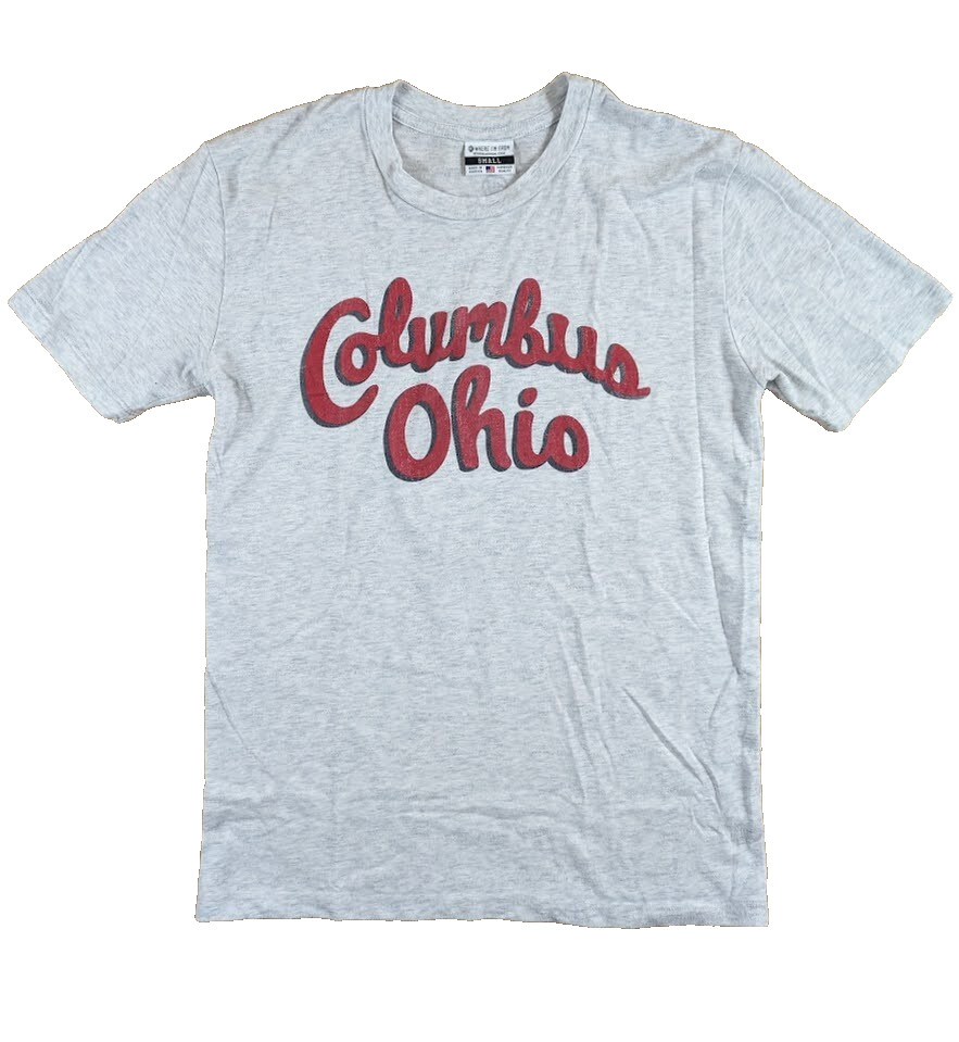Where I’m From Columbus Ohio Script T-Shirt Mens Small Gray Tri-Blend Soft Tee