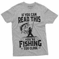 Men’s Fishing Too Close T-Shirt Funny Fishing Shirt Fisherman Gift Fisherman Tee