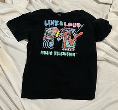 VTG MTV Live Loud Music Television Skeleton Black Tee Size M