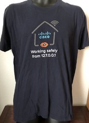 Cisco Systems Working Safely From 127.0.0.1 Thousand Eyes Work Uniform T-shirt L