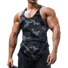 Men Gym Vest Bodybuilding Muscle Stringer Camouflage Tank Fitness Top