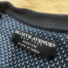 Eighth Avenue Geometric T Shirt Men M Gray Black Art Deco Cube Hexagon Diamond