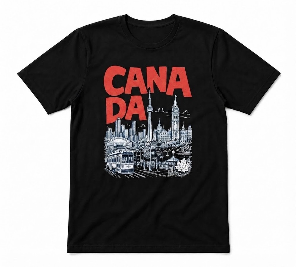 Canada Souvenir Lover Loving City Gift Unisex Tee Black T-shirt