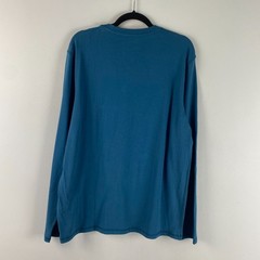 Lucky Brand Sueded Jersey T Shirt Size Large Teal Blue Long Sleeve