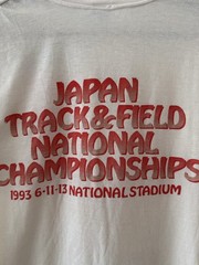 VINTAGE 1993 RARE ASICS Japan Track And Field Championships Double Sided T-Shirt