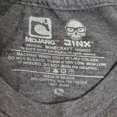 Official Minecraft Mojang Jinx Green Creeper Gray T-Shirt Size S