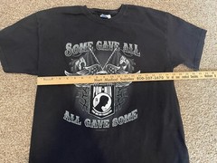 Vintage Y2K Hanes POW MIA Black Large Shirt Military Biker