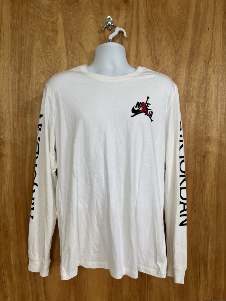 Jordan Nike Air Long Sleeve T-Shirt Men’s Large White Jumpman Graphic Tee