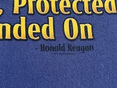 Patriotic Ronald Reagan Freedom Quote 3XL Eagle Flag Gildan Blue Graphic Tshirt