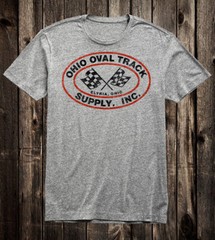 Mens Retro Hot Rod Tee T Shirt Drag Race Racing Speed Shop Ohio Oval Track