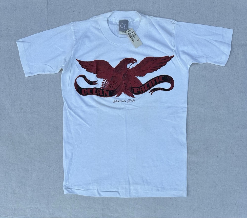 Rare NOS Vtg 80s Ocean Pacific OP American Eagle Shirt Surf Skate Single Stitch