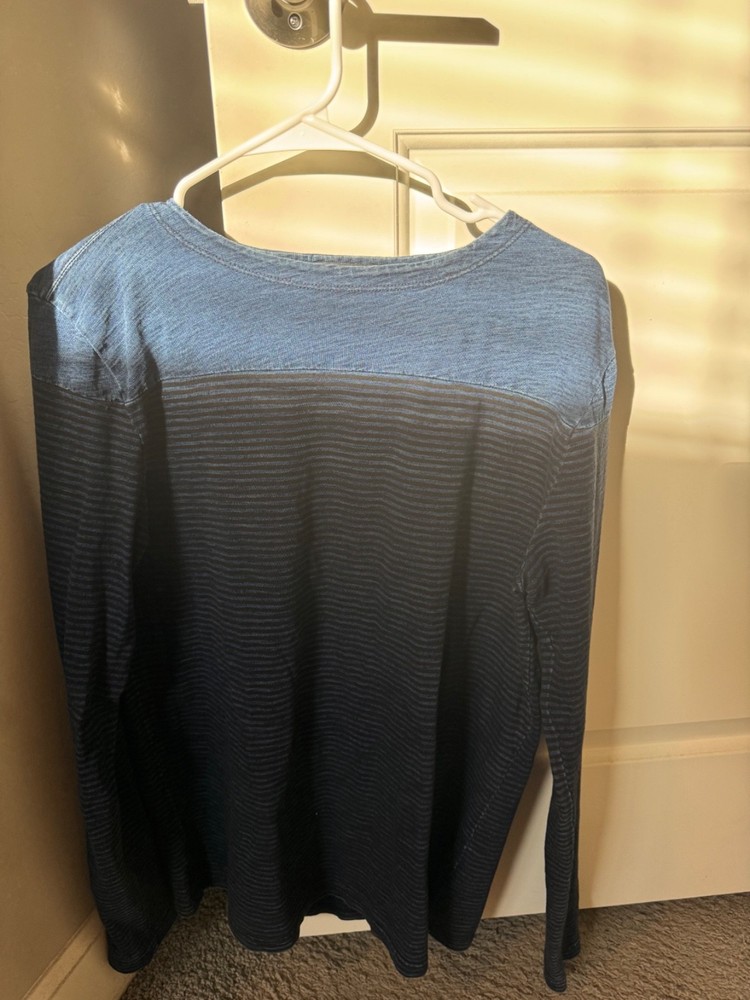 Double RL RRL medium blue striped long sleeve shirt Ralph Lauren