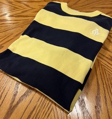 VTG Y2K Abercrombie Fitch Crew Shirt Men XXL Yellow Navy Rugby Striped Preppy