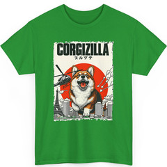 CorgiZilla Parody Japanese Art Corgi Dog Mom Dad Unisex Adult T-Shirt