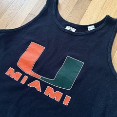 Vintage 90s Miami Hurricanes Tank Top Mens Large Galt Sand Made in USA Waffle