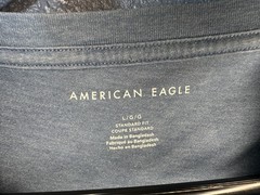 American Eagle Men’s Short Sleeve T Shirt Size Medium Blue Logo