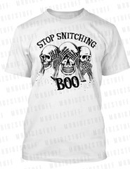 Stop Snitching Halloween Graphic Big Tall Sneaker Tee Shirt Pro Club Shaka RTP