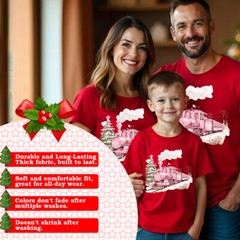 Christmas T-Shirt Pink Train Snowy Winter Scene Mens and Womens Tee #MC