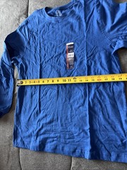 BRAND NEW ” GEORGE ” MEN’S SOLID Blue COTTON LONG SLEEVE T-SHIRT.” M
