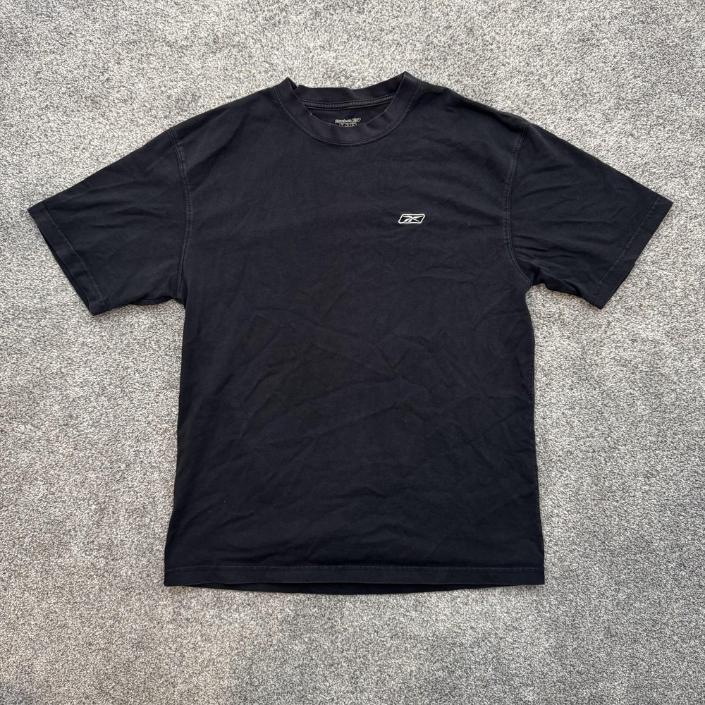 Reebok Shirt Mens Large Black Logo Athletic Crewneck Classic Casual Tee T-Shirt