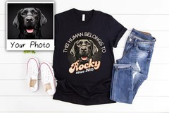 Custom Dog Photo Comfort Tee Personalized Pet Picture Shirt