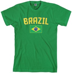 Threadrock Men’s Brazil Flag T-shirt Brazilian Rio de Janeiro