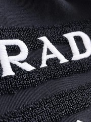 Prada Mercerized Cotton T-Shirt, Crew Neck, Black, Size XL