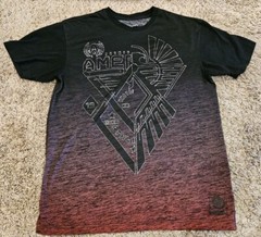 American Fighter Buckle Mens Red Black Ombre Short Sleeve T Shirt Size XL EUC