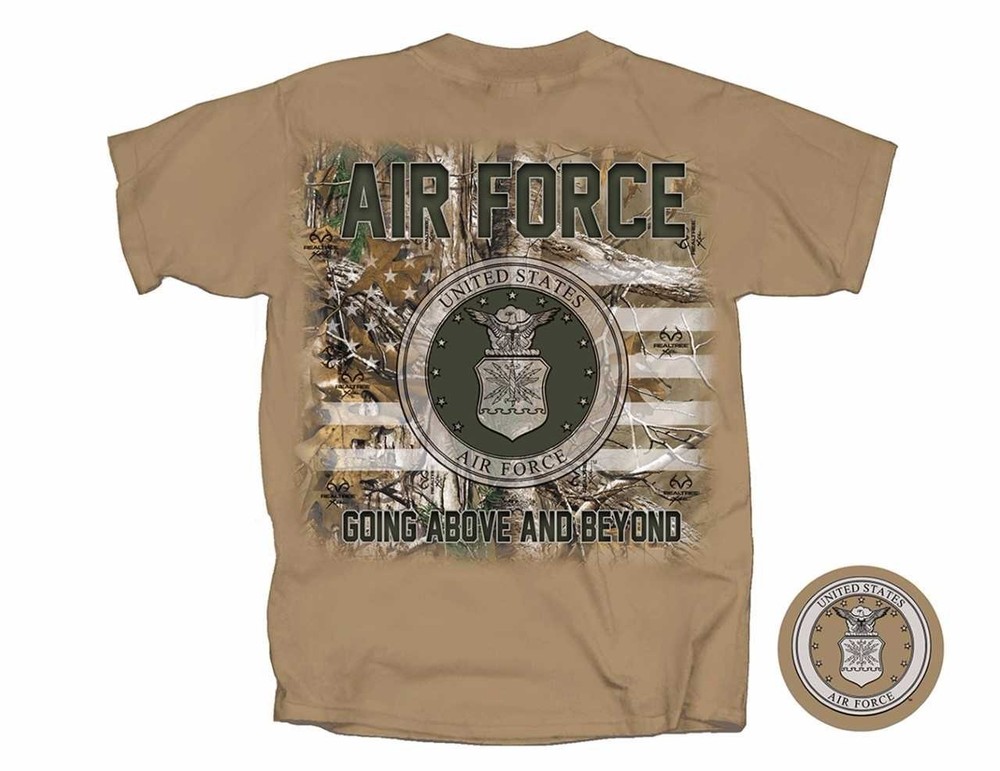 NEW MILITARY U.S. AIR FORCE SEAL UNITED STATES MEN’S TAN TEE SHIRT