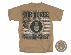 NEW MILITARY U.S. AIR FORCE SEAL UNITED STATES MEN’S TAN TEE SHIRT