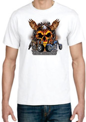 Adult DryBlend® T-Shirt – ( EAGLE SKULL RIDES – BIKER / CHOPPER)