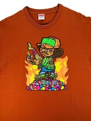Supreme New York Molotov Kid Tee Rustic Orange T Shirt Mens Size Large L USA