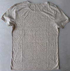 Tom Tailor fitted 100% cotton beige stripe t-shirt size M