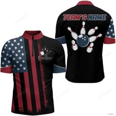 Black & Gold Bowling Custom Bowling Jersey Team Shirt S-5XL