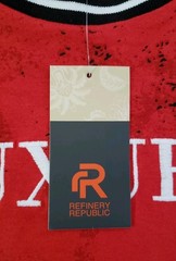 Refinery Republic Mens 4XL Shirt Red Luxury Embroidered Ink Blotch Graphic New 