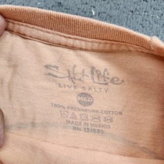 Salt Life Shirt Mens Medium Orange Salty Hour Marlin Graphic Tee Beach Fishing
