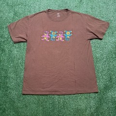 Obey Mens Shirt Size L Brown Short Sleeve Teddy Bear Graphic Tee Streetwear