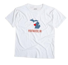 Pentwater Michigan MI T-Shirt HEART