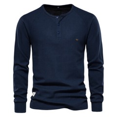 Zonbailon men’s t-shirt solid color crew neck bottomed shirt long sleeve autumn
