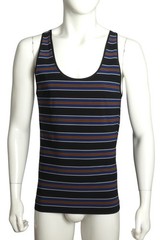 PIERRE CARDIN – 2007 Cotton Stripe Knit Tank, Size Large