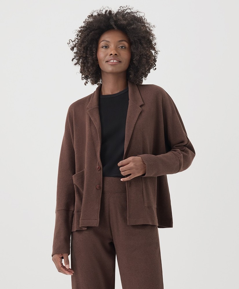 Pact Women’s Airplane Relaxed Blazer X-Large Mahogany Heather Top Outerwear