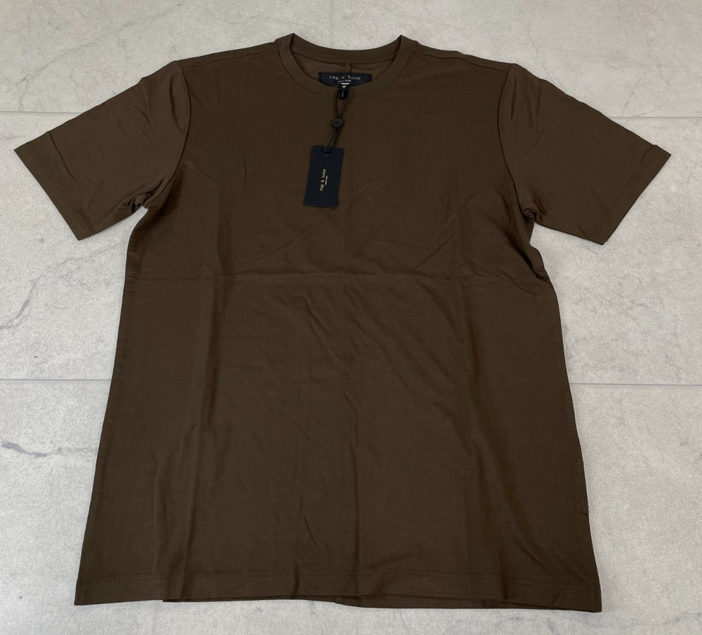 NWT $138 Rag& Bone Classic Tee In Tech Jersey In Slate Brown Size: X-Small