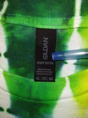 Bright Yellow, Green And Teal Ice Dye Tie Dye Unisex T Shirt ~ Sz 4XL