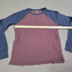 Arizona Jean T-Shirt Mens Large Red Blue 100% Cotton Knit Raglan Sleeve Pullover